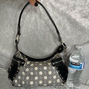 Kathy Van Zeeland Black white silver bag with charm